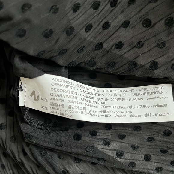 Zara sheer black polka dot short sleeve blouse, NWT, size S - Picture 4 of 8